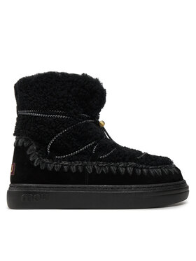 Mou Mou Μπότες Χιονιού Eskimo Sneaker Bold Scoub Lace FW411012A Μαύρο