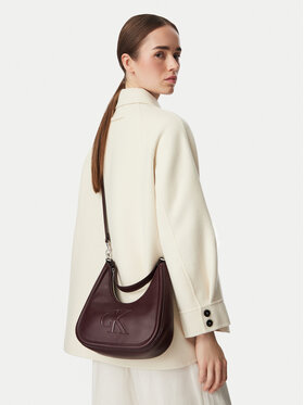 Calvin Klein Calvin Klein Ročna torba Bold Ck Small Crescent Bag LV04F3561G Bordo rdeča