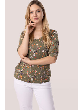 QUIOSQUE QUIOSQUE Halenka KHAKI FLOWER BLOUSE Zelená Regular Fit