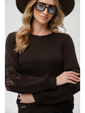 blue shadow blue shadow Sweter Blavia Brązowy Regular Fit