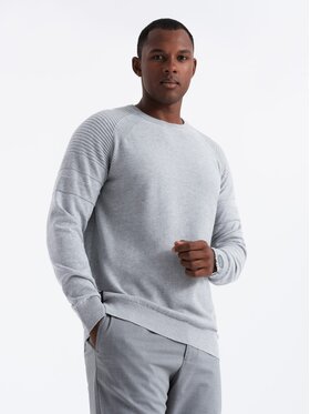 Ombre Ombre Sweter OM-SWSW-0144 Szary Regular Fit