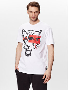 Plein Sport Plein Sport Marškinėliai SACC MTK6029 SJY001N Balta Regular Fit