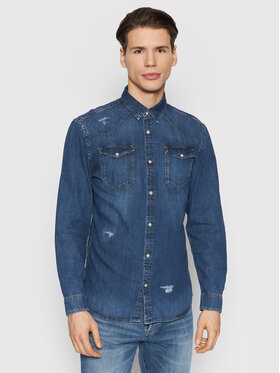 Jack&Jones Jack&Jones džínsová košeľa Sheridan 12188543 Tmavomodrá Regular Fit