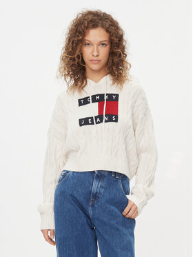 Tommy Jeans Tommy Jeans Džemper Center Flag DW0DW16528 Écru Regular Fit