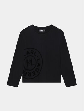 Karl Lagerfeld Kids Karl Lagerfeld Kids Bluzka Z25418 M Czarny Regular Fit
