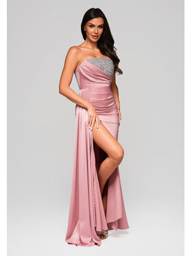 Ombre Ombre Sukienka wieczorowa LA-OM-DLR224 Różowy Slim Fit