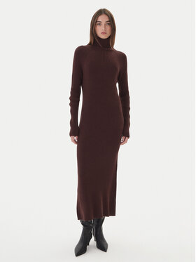 Kontatto Kontatto Rochie tricotată 3M0853C Maro Regular Fit