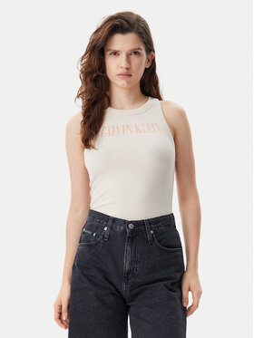 Calvin Klein Jeans Calvin Klein Jeans Top Varsity J20J225520 Bež Slim Fit