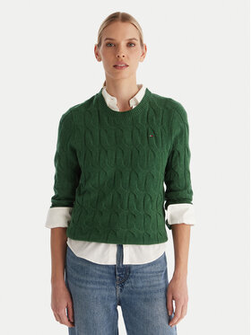 Tommy Hilfiger Tommy Hilfiger Sweter WW0WW43586 Zielony Regular Fit