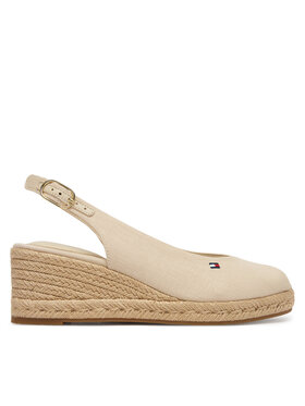 Tommy Hilfiger Tommy Hilfiger Espadrilės Mid Wedge Espad Slingback FW0FW09228 Smėlio
