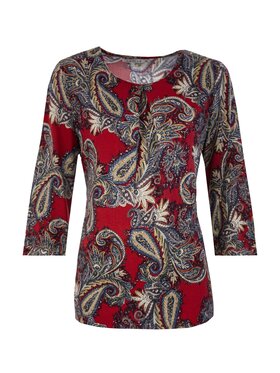 QUIOSQUE QUIOSQUE Blúzka DECO PAISLAY SHIRT Červená Regular Fit