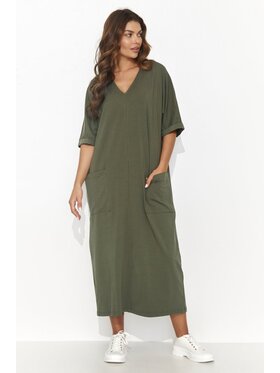 Numinou Numinou Sukienka codzienna NU473 Khaki Loose Fit