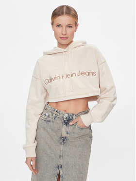 Calvin Klein Jeans Calvin Klein Jeans Pulóver Hero Monologo Short Hoodie J20J222540 Ekru Regular Fit