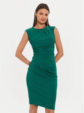 Rinascimento Rinascimento Cocktail obleka CFC0119757003 Zelena Regular Fit