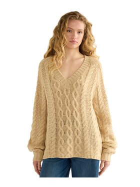 Wrangler Wrangler Sweter 112386763 Żółty Regular Fit