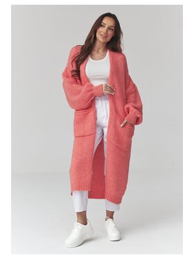 Makadamia Makadamia Sweter S172 Koralowy Loose Fit