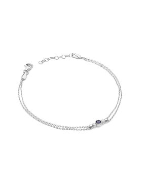 Fugart Fugart Bransoletka Bransoletka z białego złota z diamentami i szafirem FB-005-B585-S0.15/B0.03 Biały