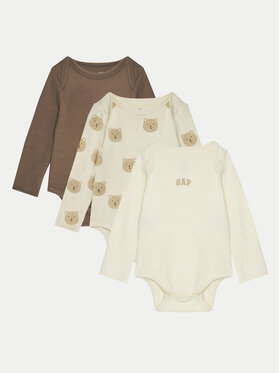 Gap Gap Sada 3 kusů dětského body 600961-02 Béžová