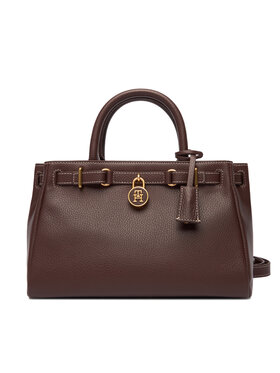 Tommy Hilfiger Tommy Hilfiger Ročna torba American Icon Mini Tote Leather AW0AW17926 Rjava