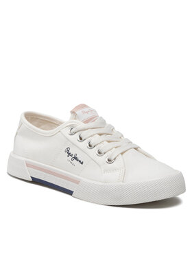 Pepe Jeans Pepe Jeans Sneakers aus Stoff Brady Girl Basic PGS30543 Weiß