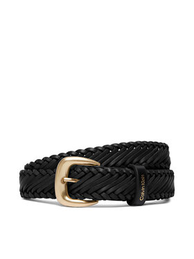Calvin Klein Calvin Klein Pasek Damski Braided Logo Buckle 25Mm LV04F7087G Czarny