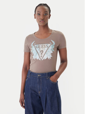Guess Guess Póló W6GI12 K3027 Barna Regular Fit