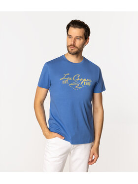 Lee Cooper Lee Cooper T-Shirt BRAND5 1160 Niebieski Regular Fit
