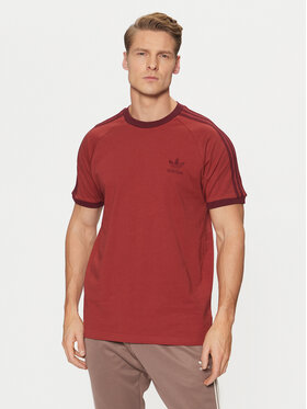 adidas adidas T-Shirt adicolor Classics 3-Stripes JN7019 Czerwony Slim Fit
