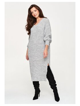 Makadamia Makadamia Sweter S177 Szary Loose Fit