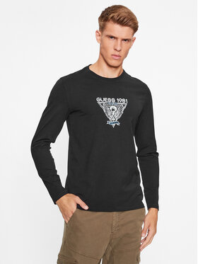 Guess Guess Pikkade varrukatega T-särk M3BI33 J1314 Must Slim Fit
