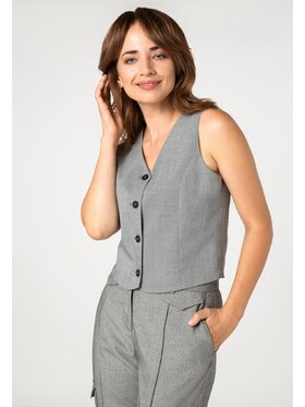 QUIOSQUE QUIOSQUE Kamizelka garniturowa ML 0923V1 Szary Regular Fit