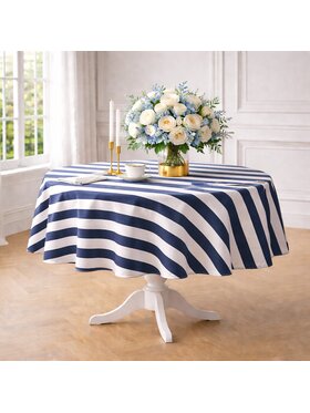Roseberry Home Roseberry Home Obrus w niebiesko-kremowe pasy Dandy Navy Blue Niebieski