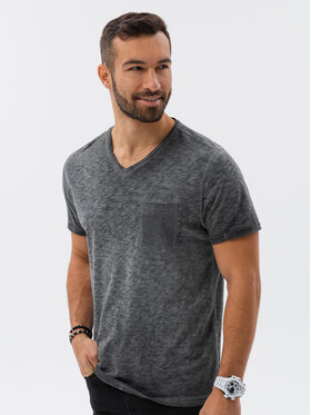 Ombre Ombre T-Shirt S1388 Szary Slim Fit