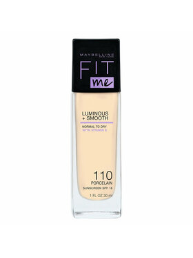 Maybelline Maybelline Fit Me Luminous + Smooth Foundation rozświetlający podkład do twarzy 110 Porcelain 30ml Podkład czarny