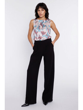 NIFE NIFE Kalhoty z materiálu SD139 Černá Modern Relaxed Fit