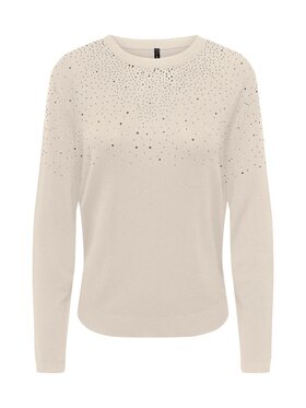 ONLY ONLY Πουλόβερ Onlanabella bling o-neck knt Μπεζ Regular Fit
