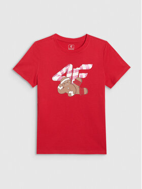 4F 4F T-Shirt CHRISTMAS DROP Czerwony Regular Fit