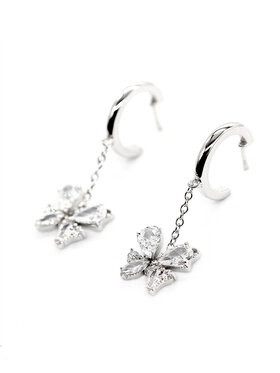 Leis Leis Orecchini Farfalla Placcatura in argento rodiato