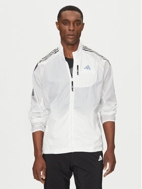 adidas adidas Giacca da corsa Own the Run 3-Stripes JD7760 Bianco Slim Fit