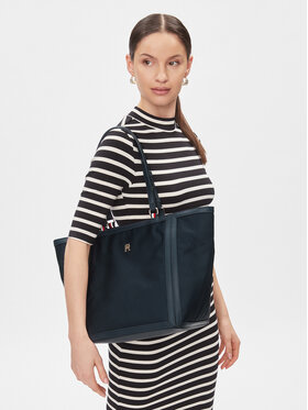 Tommy Hilfiger Ročna Torba Th Essential S Tote AW0AW15717 Mornarsko Modra