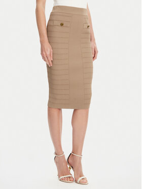 Guess Guess Пола тип молив W5YD66 Z0130 Кафяв Slim Fit