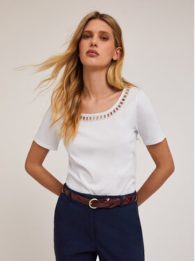 Motivi Motivi T-Shirt G276W003297N011 Biały Regular Fit
