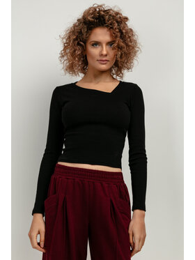 Tessita Tessita Bluzka T420/2/XXL Czarny Slim Fit