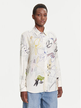 Desigual Desigual Риза Newsarty 25WWCW14 Бял Loose Fit
