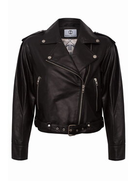 Magda Matyja Magda Matyja Kurtka damska MILEY LEATHER JACKET Czarny Oversize