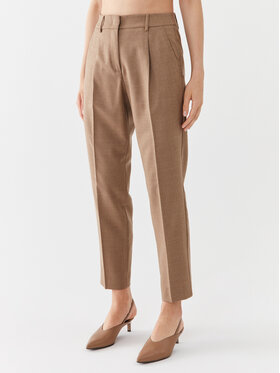 Weekend Max Mara Weekend Max Mara Kalhoty z materiálu Freccia 23513611 Béžová Slim Fit