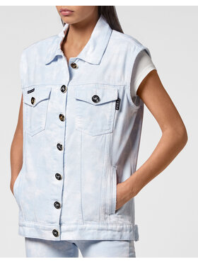 PHILIPP PLEIN PHILIPP PLEIN Kamizelka 30434 Niebieski Regular Fit