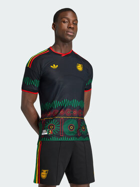 adidas adidas Koszulka techniczna Jamaica 26 x Bob Marley Away Authentic Jersey Czarny Slim Fit