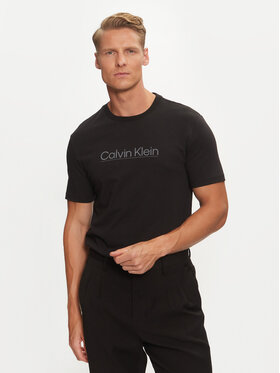 Calvin Klein Calvin Klein T-krekls Raised Line Logo K10K113587 Melns Regular Fit