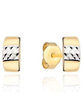 Fugart Fugart Kolczyki Kolczyki diamentowane z dwukolorowego złota FUG7-25-K01055-2 Złoty
